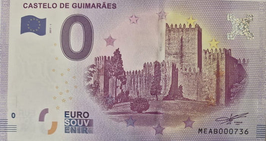 0 euro Portugalia Castelo de Guimaraes 2017