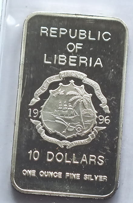 10 dolarów Liberia Hong Kong returns to China