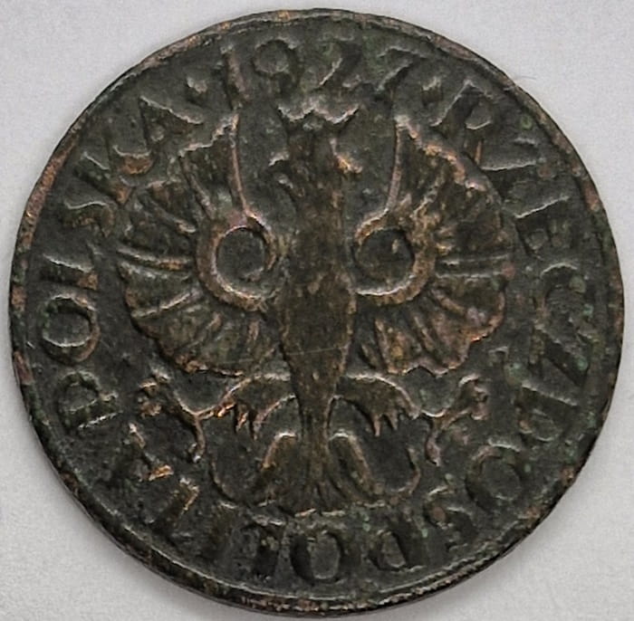 Moneta 2 grosze 1927 r.