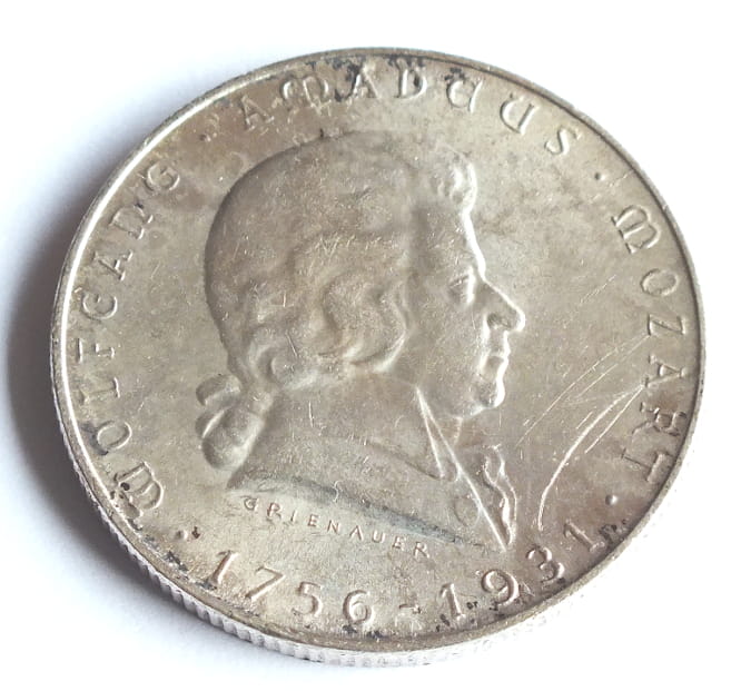 2 Schillingi W.A. Mozart 1931