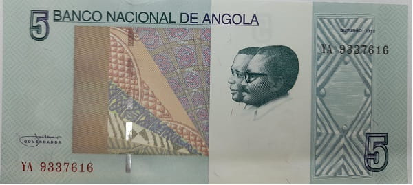 Angola banknot 5 Kwanzas 2012