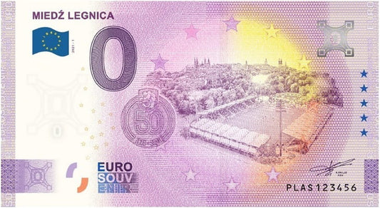 Banknot 0 euro Miedź Legnica 2021 nr 002600