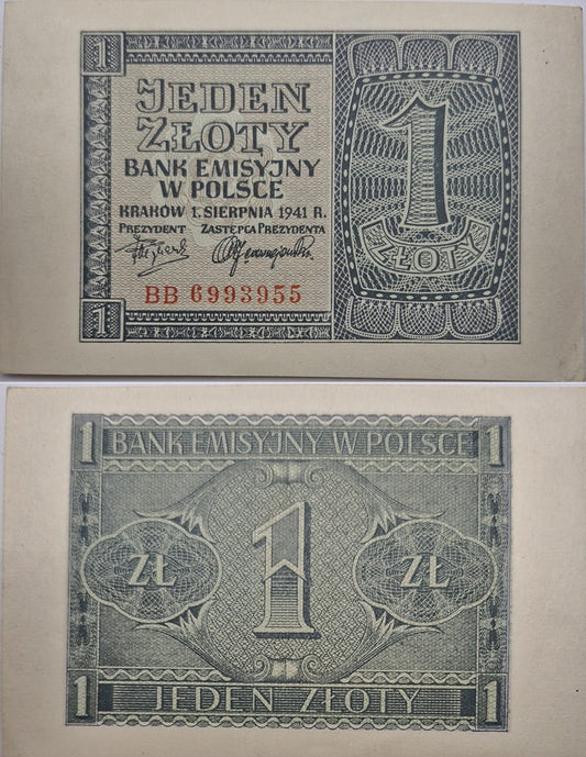 Banknot 1 złoty 1941