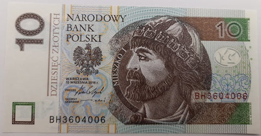 Banknot 10 zł 2016 Mieszko I UNC