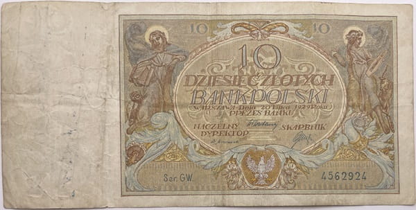 Banknot 10 złotych 1929 r. stan 3