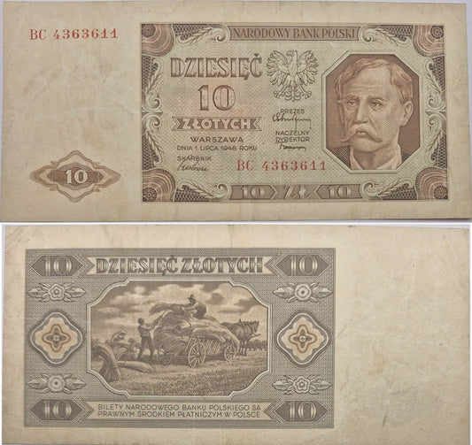 Banknot 10 złotych 1948