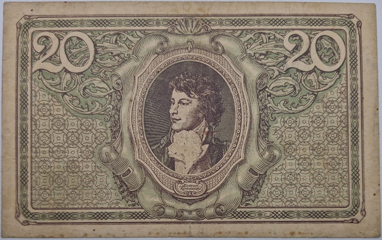 Banknot 20 marek polskich V 1919