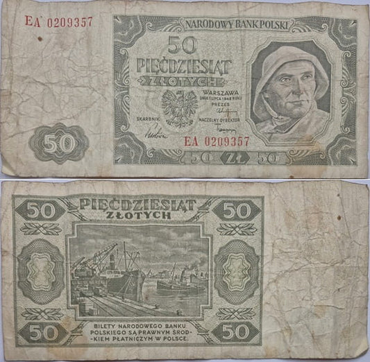 Banknot 50 zł 1948 stan 4