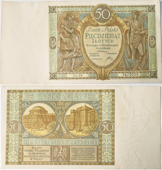 Banknot 50 złotych 1929 r. stan 1