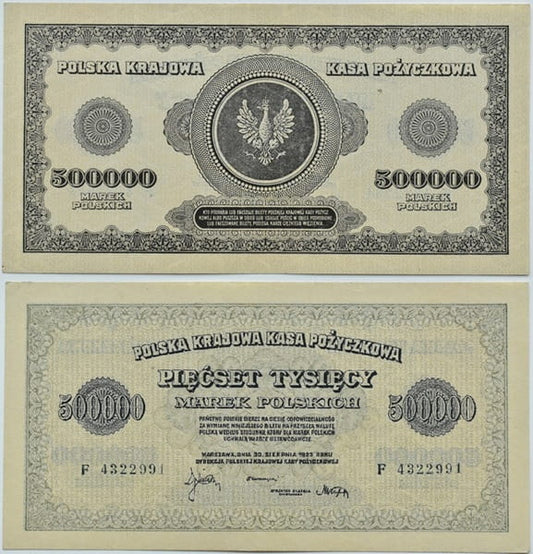 Banknot 500 000 marek polskich 1923
