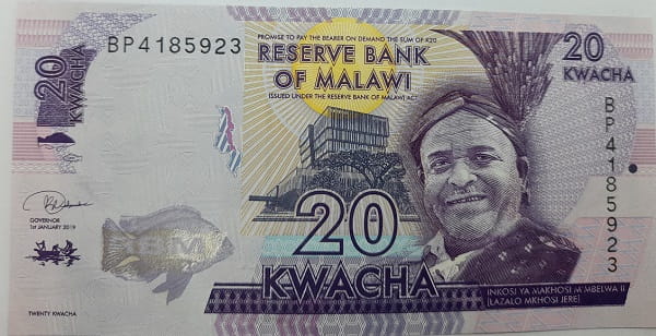 Malawi Banknot 20 Kwacha 2019