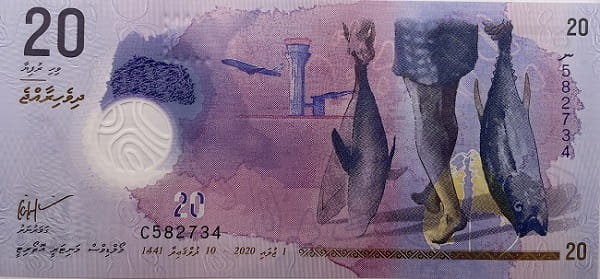 Malediwy banknot 20 rufiyaa 2020