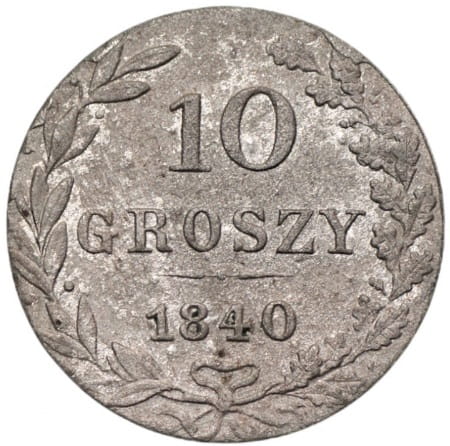 Moneta 10 groszy Warszawa MW 1840 stan 3