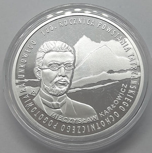 Moneta 10 zł 100. rocz. Powstania TOPR 2009 r.