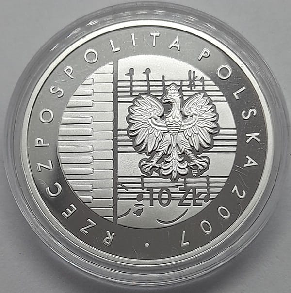 Moneta 10 zł 125. rocz. urodzin Karola Szymanowskiego 2007