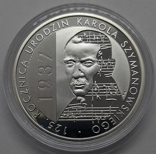 Moneta 10 zł 125. rocz. urodzin Karola Szymanowskiego 2007