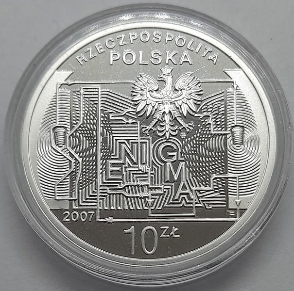 Moneta 10 zł 75 lat złamania szyfru Enigmy - Enigma 2007