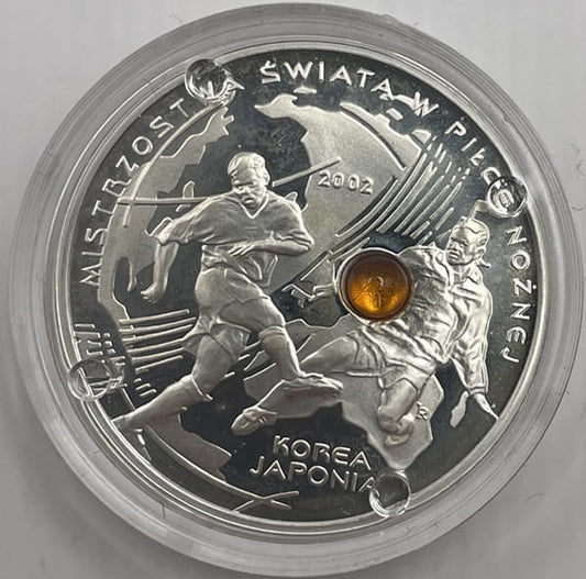 Moneta 10 zł MŚ Korea-Japonia bursztyn 2002