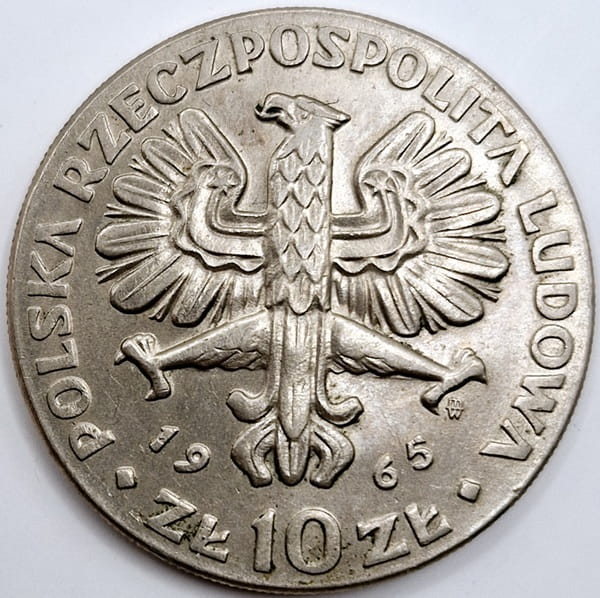 Moneta 10 zł 1965 Warszawska Nike