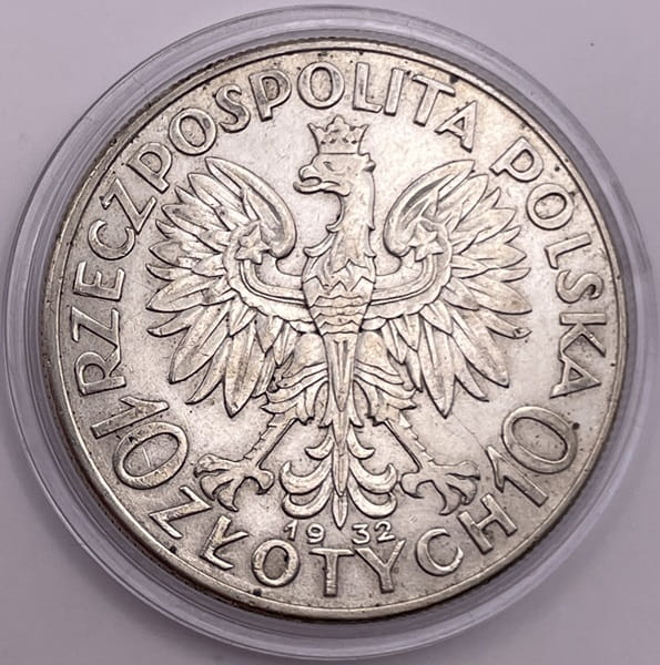 Moneta 10 złotych 1932 Polonia Głowa Kobiety b.z. stan 2