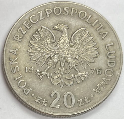 Moneta 20 zł Marceli Nowotko b.z. 1976 stan 2