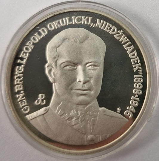 Moneta 200 000 zł Leopold Okulicki Niedźwiadek 1991