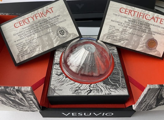 Moneta 30 dolarów Wulkan Wezuwiusz 2016 r. 6 uncji