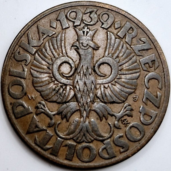 Moneta 5 groszy 1939