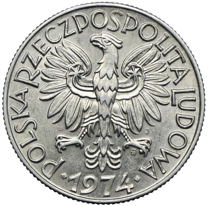 Moneta 5 złotych Rybak Słoneczko 1974