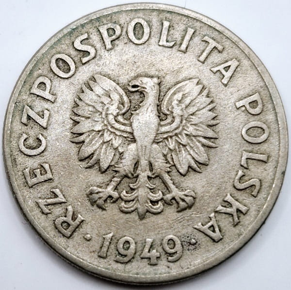 Moneta 50 groszy 1949 bz stan 3 miedzionikiel