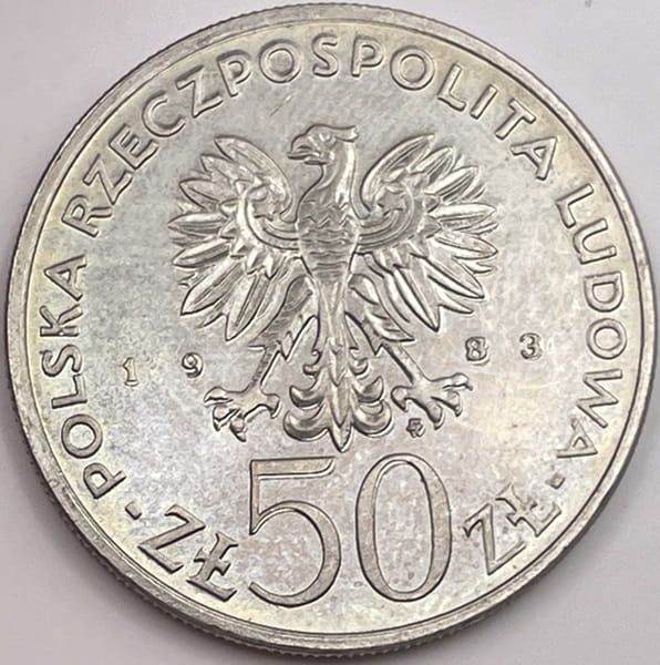 Moneta 50 zł Ignacy Łukasiewicz 1983 r.