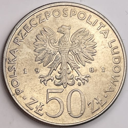 Moneta 50 zł Władysław Sikorski 1981