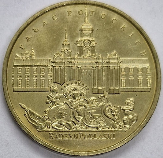 Moneta 2 zł pałac Potockich w Radzyniu Podlaskim 1999