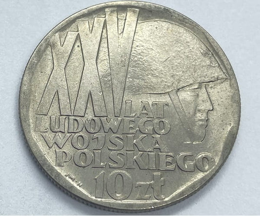 Moneta 10 zł XXV lat Ludowego Wojska Polskiego 1968