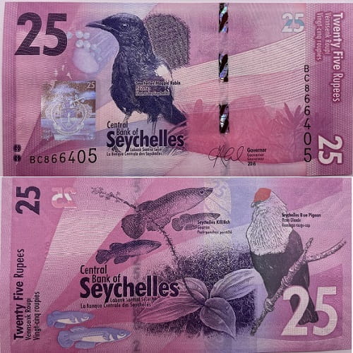 Seszele banknot 25 rupii UNC