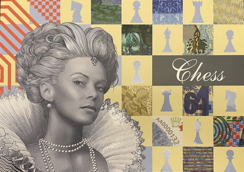 Szachy PWPW 2017 duży folder banknot testowy