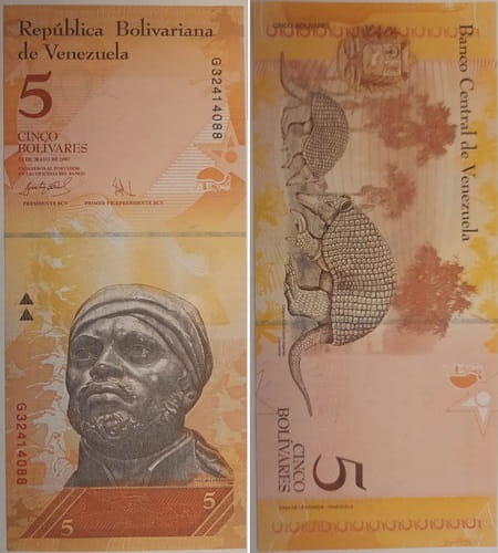 Wenezuela banknot 5 bolivares 2011 UNC
