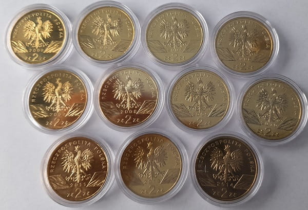 Zestaw 2 zł GN Zwierzęta świata nr. 1 11 sztuk