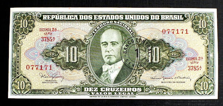 1 Centavo on 10 cruzeiros - Brazylia 1967 r.