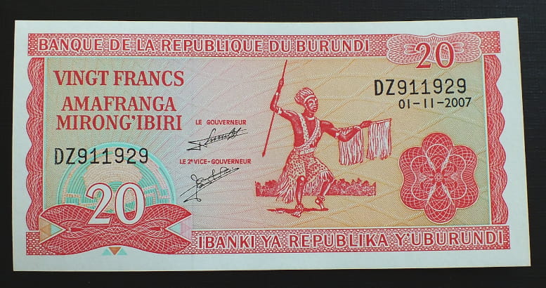 20 franków - Burundi