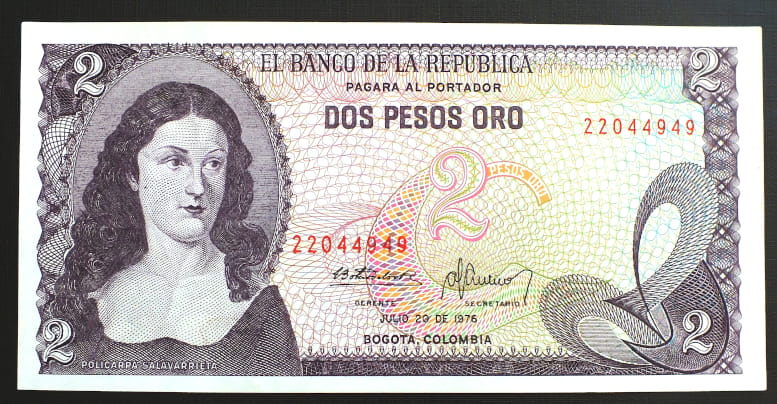 2 Pesos Oro - Kolumbia 1976