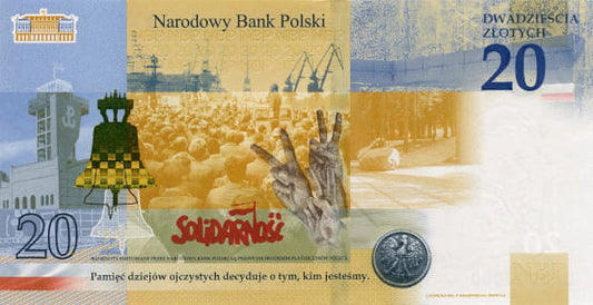 Banknot 20 zł Lech Kaczyński. Warto być Polakiem