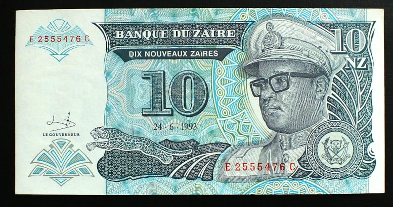 10 Nouveaux Zaires - Zair 1993 r.