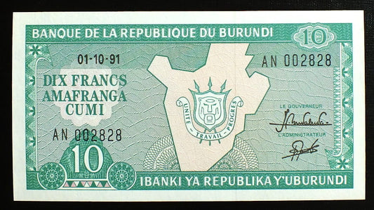 10 franków - Burundi