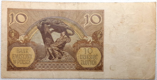 Banknot 10 zł 1940 r. /2