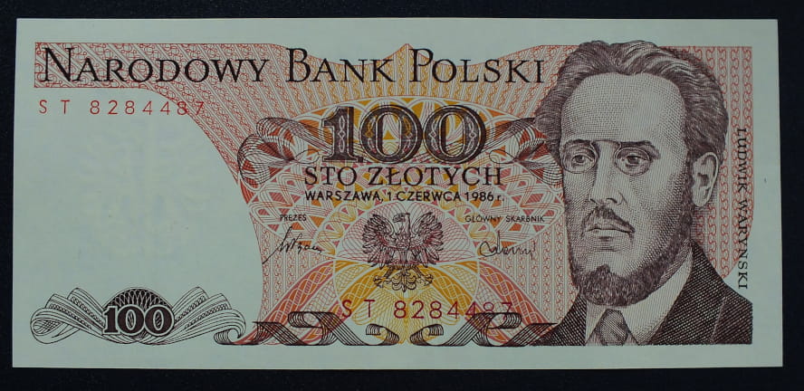 100 zł Ludwik WARYŃSKI 1986 UNC