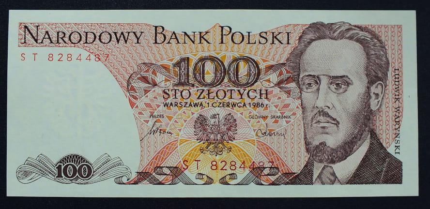 100 zł Ludwik WARYŃSKI 1986 UNC