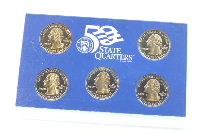 zestaw 5 x 25 centów PROOF