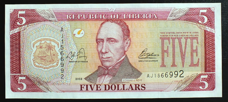 5 Dolarów - Liberia 2003-9 r.