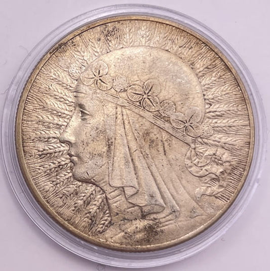 Moneta 10 złotych 1933 r. Polonia Głowa Kobiety stan 3